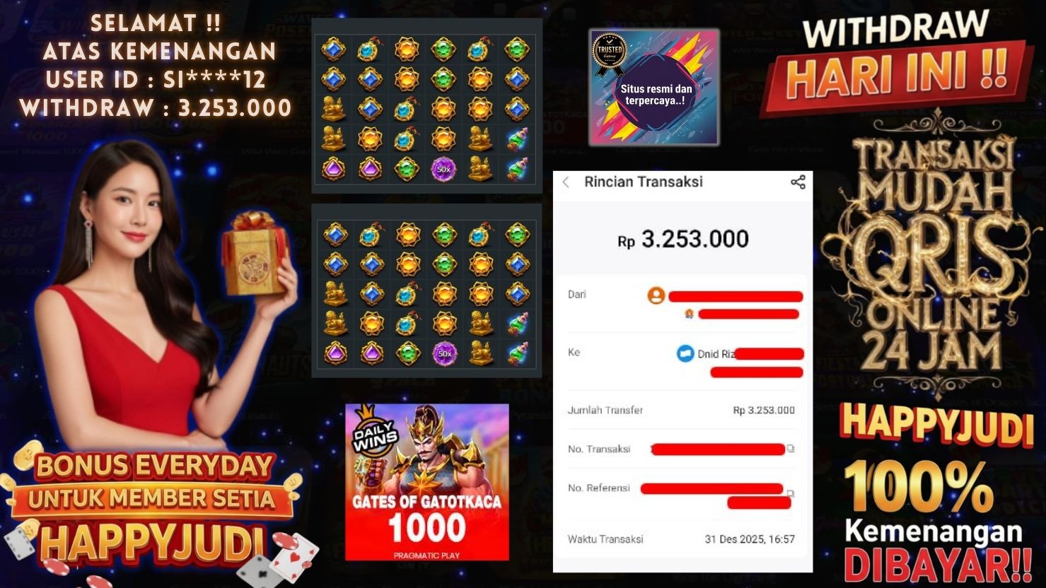 HAPPYJUDI JACKPOT SLOT GATES OF GATOT KACA 1000